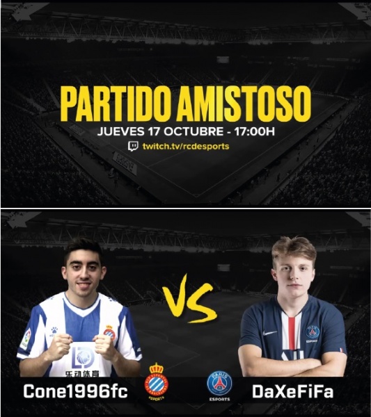 El RCDE eSports jugarà un amistós de Fifa20 contra el Paris Saint-Germain