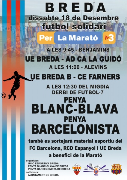 La Penya blanc-i-blava de Breda, amb La Marató