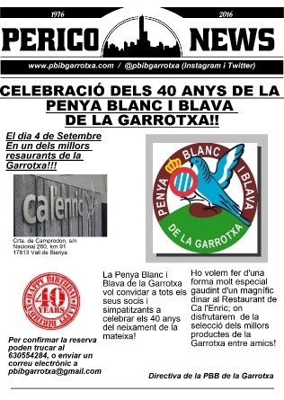 La PBB de la Garrotxa celebra el 40è aniversari