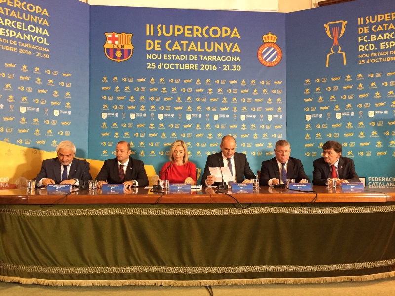 El RCD Espanyol, a la presentació de la Supercopa de Catalunya