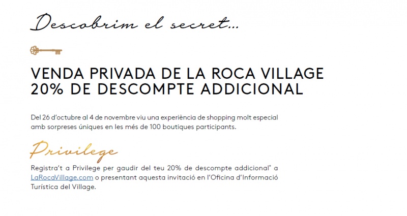 20% addicional a la Roca Village