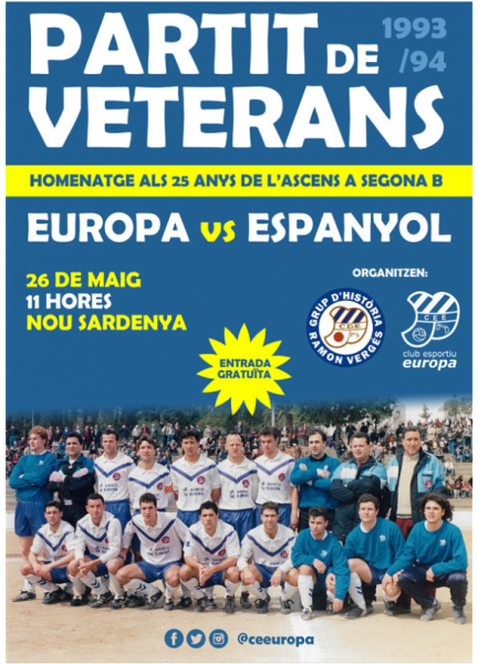 Els veterans RCDE presents a l’homenatge del CE Europa