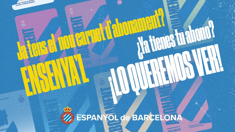 Fes-te una foto amb l'abonament de la nova temporada i guanya una samarreta del RCD Espanyol de Barcelona!